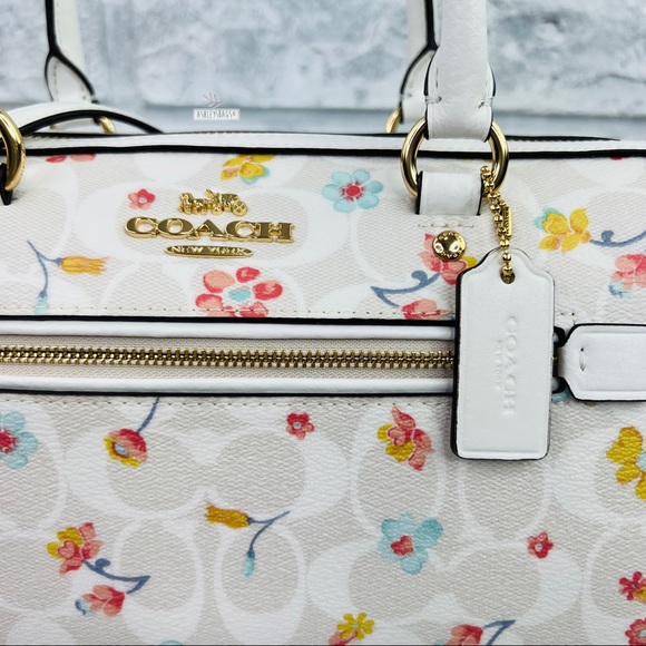 Coach Rowan Satchel In Signature Canvas With Mystical Floral Print - Picture 2 of 12